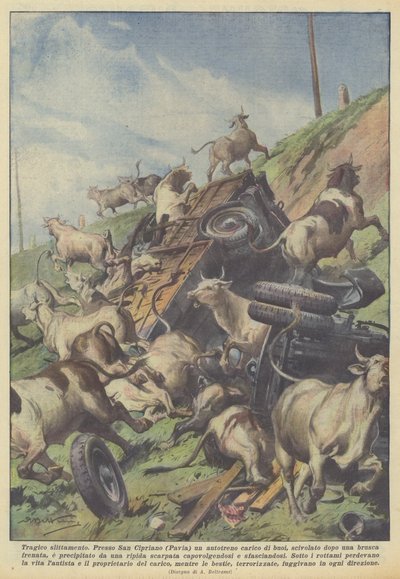 Tragiczny poślizg autorstwa Achille Beltrame